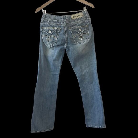 Rock Revival Sasha Thich Stitch Embellished Boot Cut Jeans Sz 27 - Picture 2 of 12